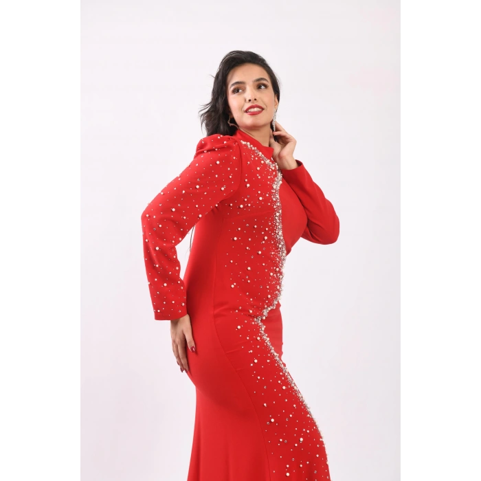 Ankanın Tüyleri Abiye - Kırmızı