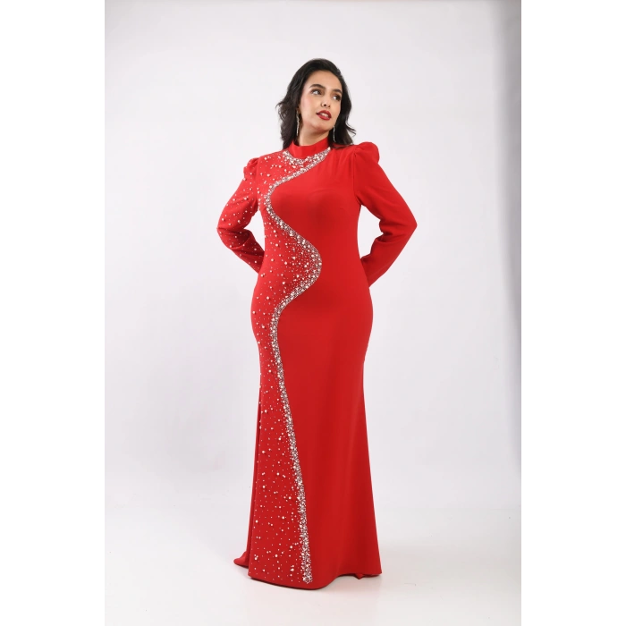 Ankanın Tüyleri Abiye - Kırmızı