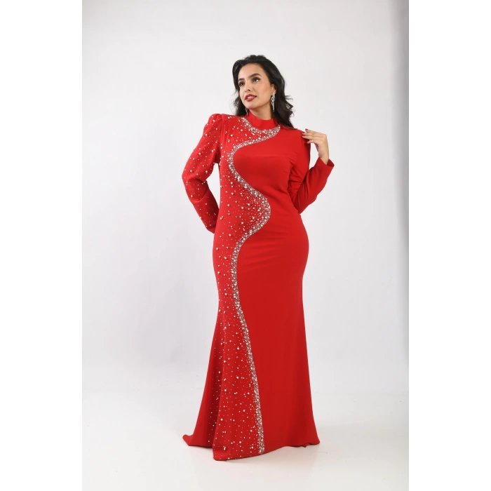 Ankanın Tüyleri Abiye - Kırmızı