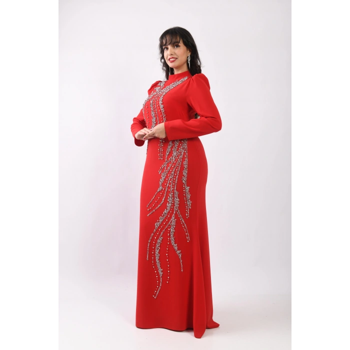 Peri Tozu Abiye - Kırmızı