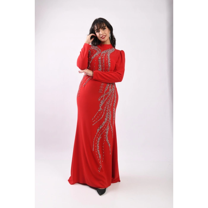 Peri Tozu Abiye - Kırmızı