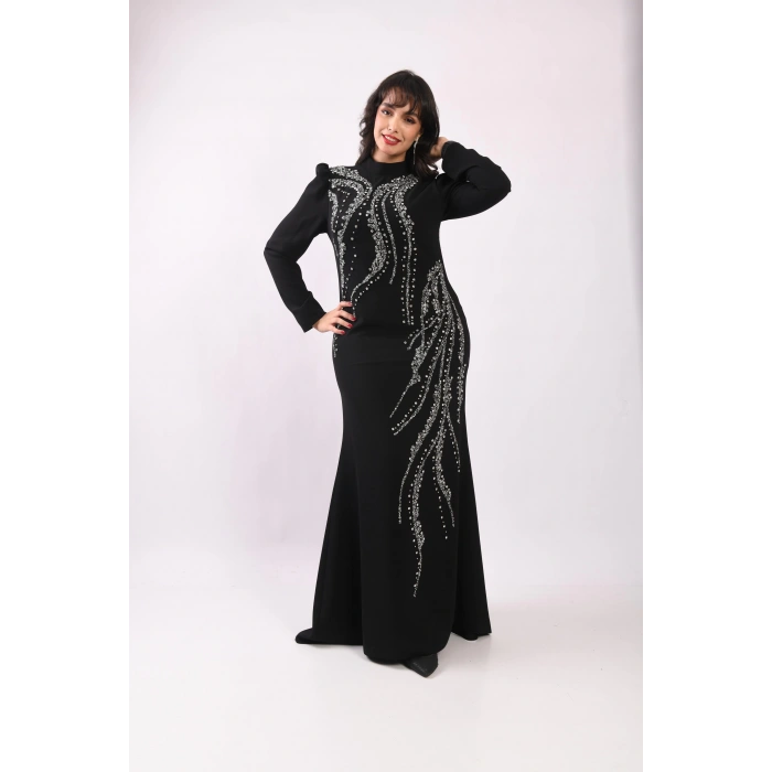 Peri Tozu Abiye - Siyah