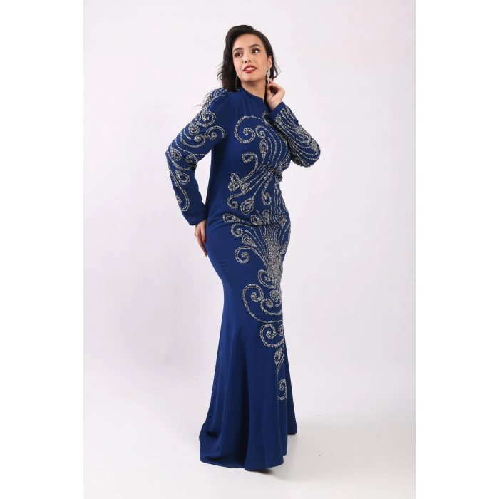 Şelale Işıltısı Abiye - Mavi