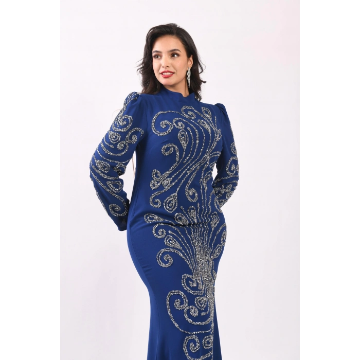 Şelale Işıltısı Abiye - Mavi