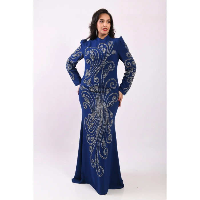 Şelale Işıltısı Abiye - Mavi