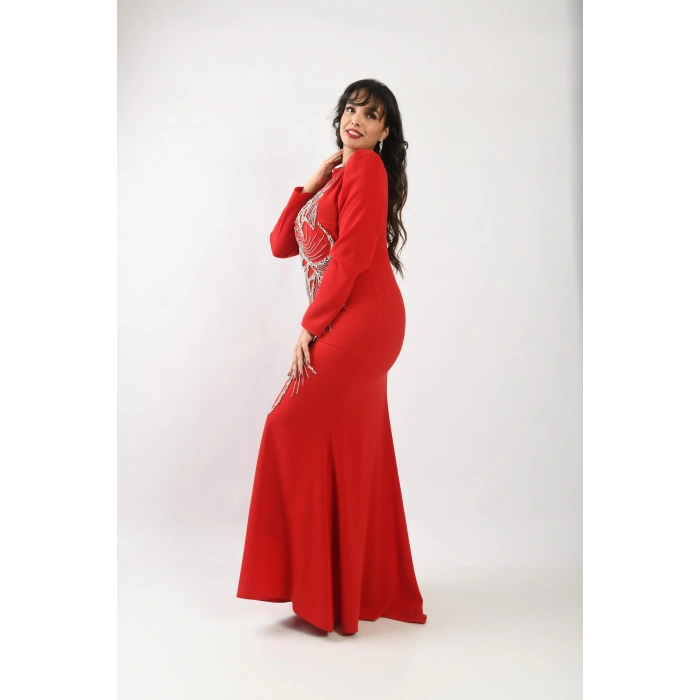 Ay Işığı Dansı Abiye - Kırmızı
