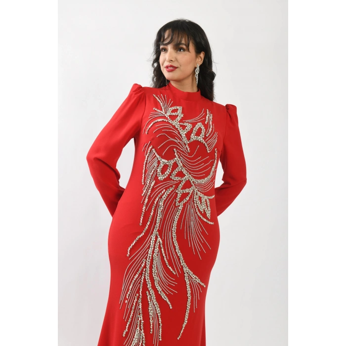 Ay Işığı Dansı Abiye - Kırmızı