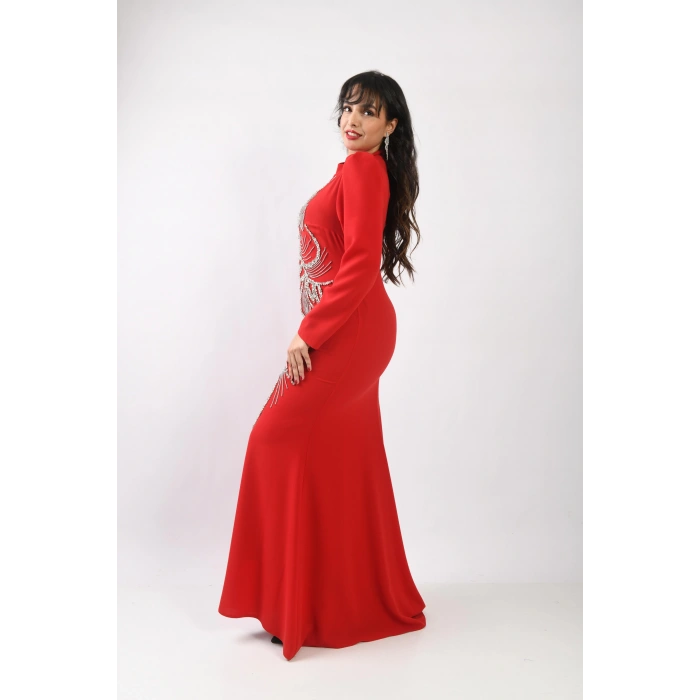 Ay Işığı Dansı Abiye - Kırmızı