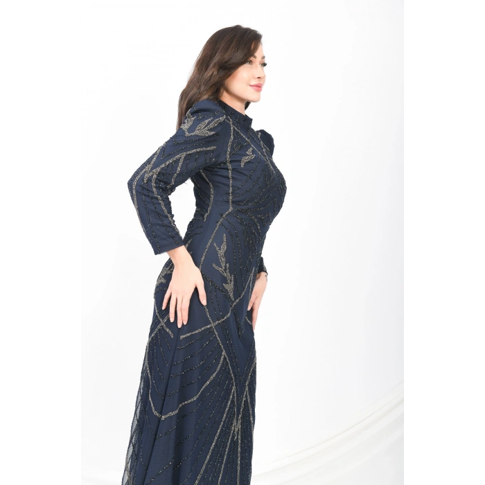 Zarif Tül Abiye - Lacivert