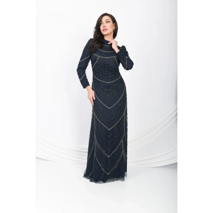 İhtişamın Dansı Likralı Tül Abiye - Siyah