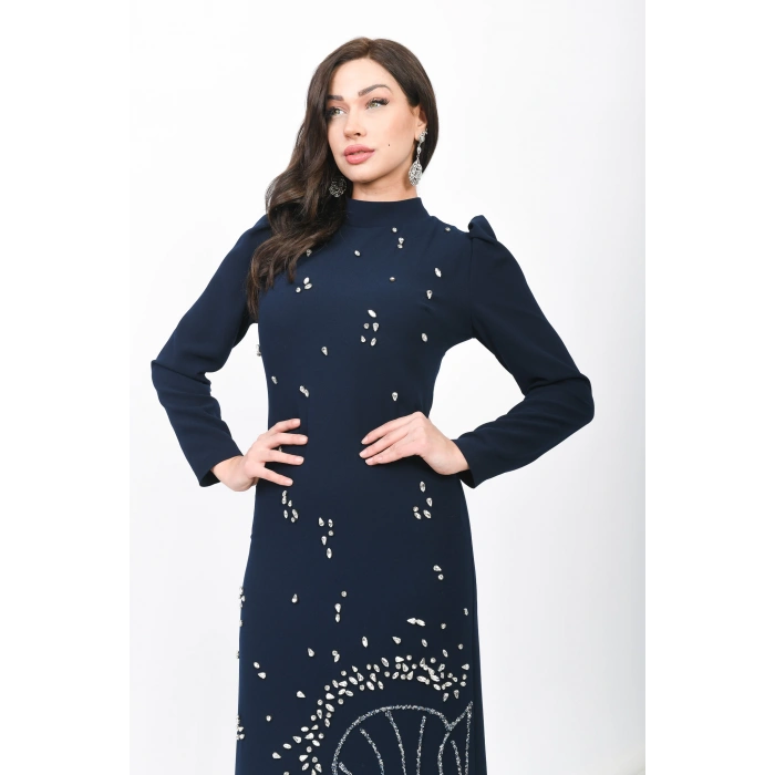 Asil Duruş Krep Abiye - Lacivert