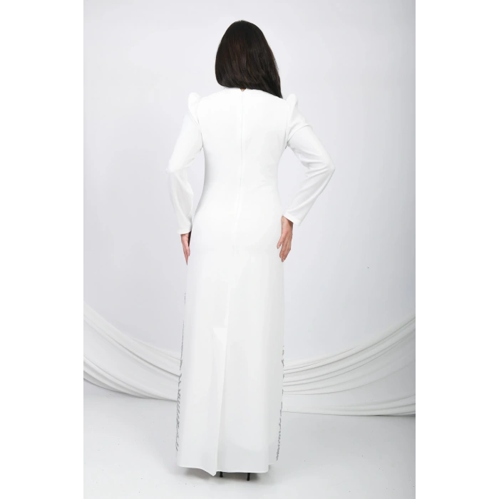 Asil Duruş Krep Abiye - Beyaz