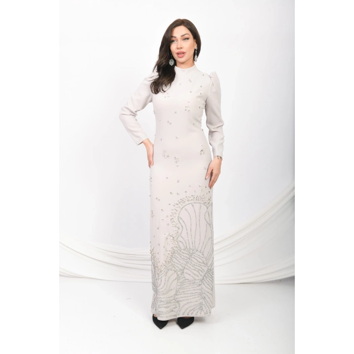 Asil Duruş Krep Abiye - Taş