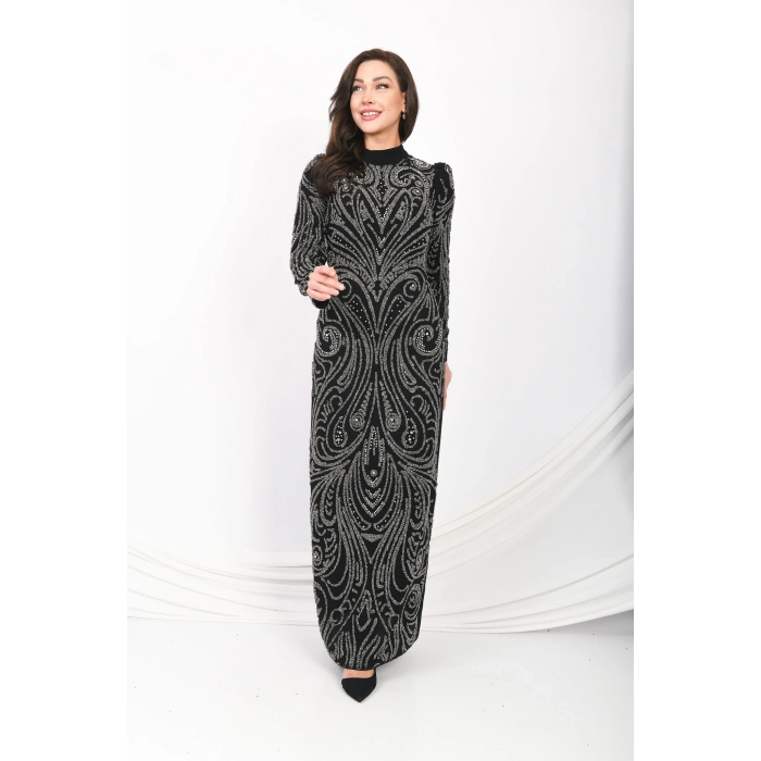 Şelale Işıltısı Abiye - Siyah