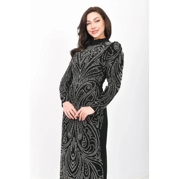 Şelale Işıltısı Abiye - Siyah