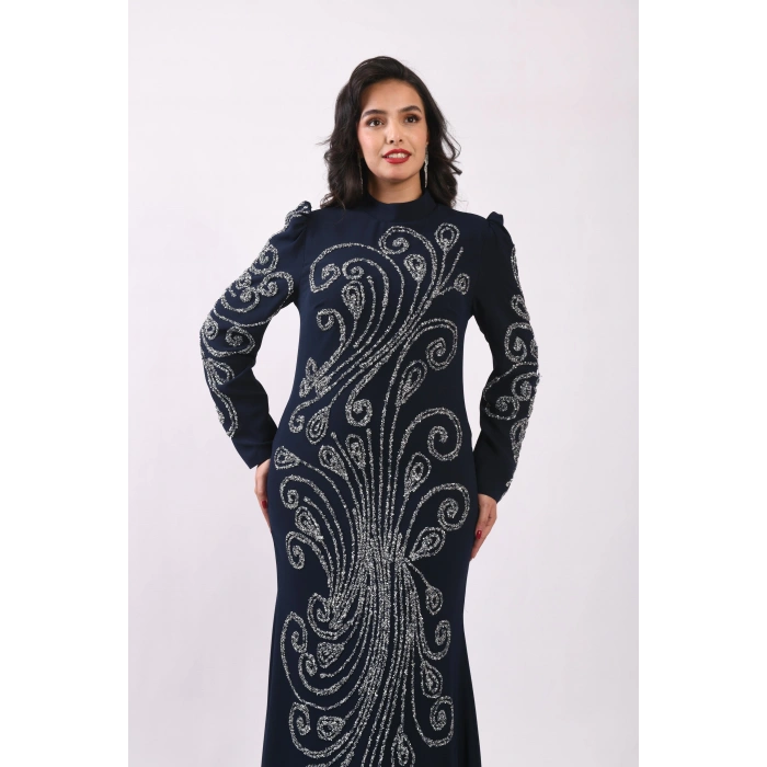 Şelale Işıltısı Abiye - Lacivert