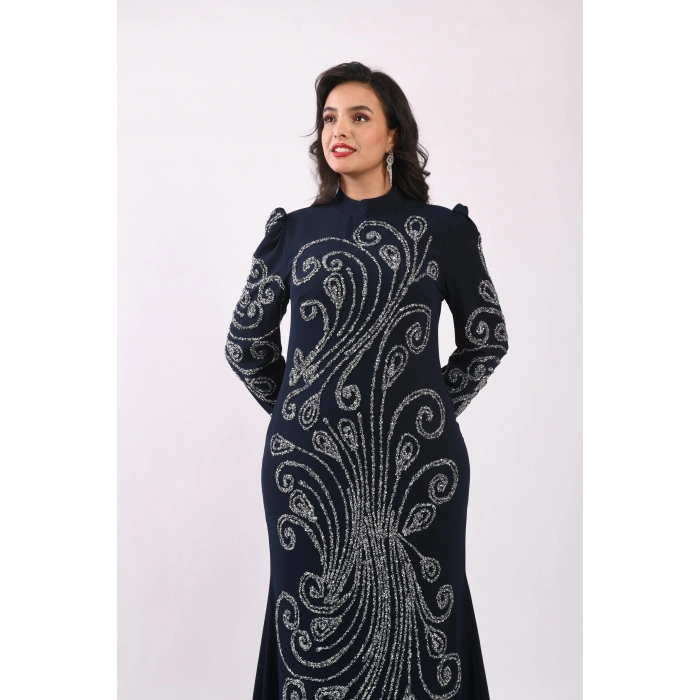 Şelale Işıltısı Abiye - Lacivert