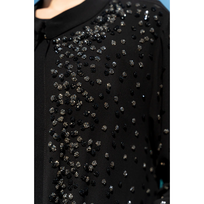 TAŞLI ZARİF TESETTÜR ABAYA - SİYAH