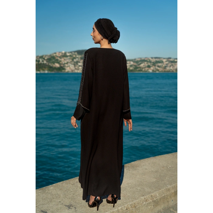 UZUN TAŞLI ZARİF TESETTÜR ABAYA-SİYAH