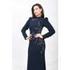 Hint İpeği Esintisi Krep Abiye - Lacivert