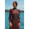 TAŞLI ZARİF TESETTÜR ABİYE - bordo