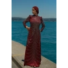 TAŞLI ZARİF TESETTÜR ABİYE - bordo