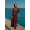 TAŞLI ZARİF TESETTÜR ABİYE - bordo