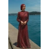 TAŞLI ZARİF TESETTÜR ABİYE - bordo
