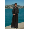 TAŞLI ZARİF TESETTÜR ABAYA - SİYAH