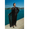 TAŞLI ZARİF TESETTÜR ABAYA - SİYAH