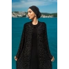 TAŞLI ZARİF TESETTÜR ABAYA - SİYAH