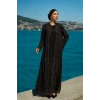 TAŞLI ZARİF TESETTÜR ABAYA - SİYAH
