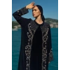 TAŞLI ZARİF TESETTÜR ABAYA - LACİVERT