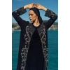 TAŞLI ZARİF TESETTÜR ABAYA - LACİVERT