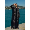 TAŞLI ZARİF TESETTÜR ABAYA - LACİVERT