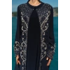 TAŞLI ZARİF TESETTÜR ABAYA - LACİVERT