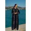 TAŞLI ZARİF TESETTÜR ABAYA - LACİVERT