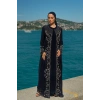 TAŞLI ZARİF TESETTÜR ABAYA - LACİVERT