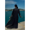 TAŞLI ZARİF TESETTÜR ABAYA - LACİVERT
