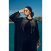TAŞLI UZUN TESETTÜR ZARİF ABAYA-LACİVERT