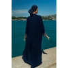 TAŞLI UZUN TESETTÜR ZARİF ABAYA-LACİVERT