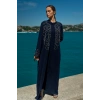 TAŞLI UZUN TESETTÜR ZARİF ABAYA-LACİVERT