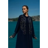 TAŞLI UZUN TESETTÜR ZARİF ABAYA-LACİVERT