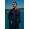 TAŞLI UZUN TESETTÜR ZARİF ABAYA-LACİVERT