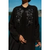 TAŞLI UZUN TESETTÜR ZARİF ABAYA-Siyah