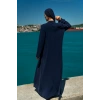 TAŞLI UZUN TESETTÜR ZARİF ABAYA-LACİVERT