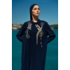 TAŞLI UZUN TESETTÜR ZARİF ABAYA-LACİVERT