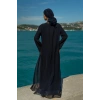UZUN TAŞLI ZARİF TESETTÜR ABAYA-LACİVERT