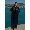 UZUN TAŞLI ZARİF TESETTÜR ABAYA-LACİVERT