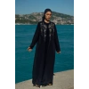 UZUN TAŞLI ZARİF TESETTÜR ABAYA-LACİVERT